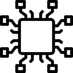 smart processor icon outline style vector image