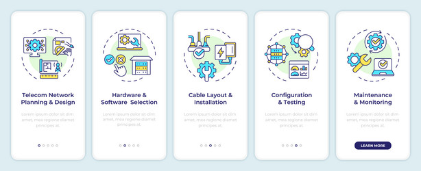 telecom network installation onboarding mobile vector image