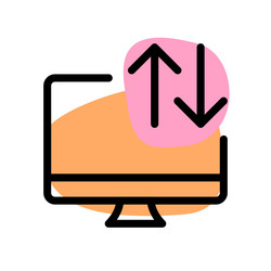 using a desktop for transferring data vector image