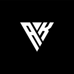 ak logo letter monogram with triangle shape vector image