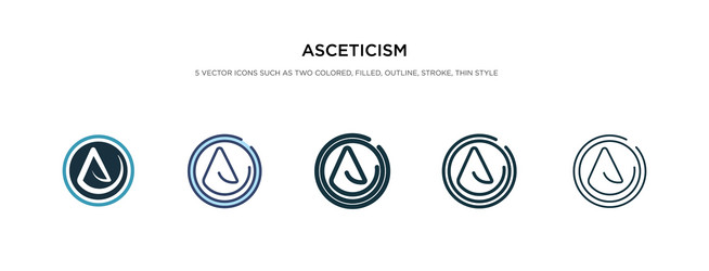 asceticism icon in different style two colored vector image