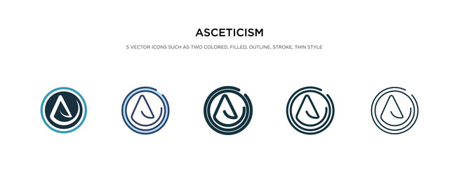 Asceticism icon in different style two colored vector