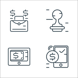 Business and finance line icons linear set vector