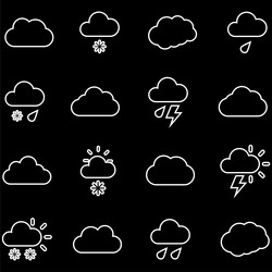 clouds icons set of in different form vector image