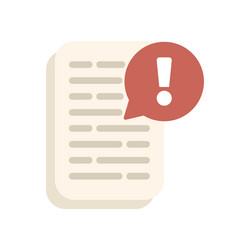 exclamation point appearing from a document icon vector image