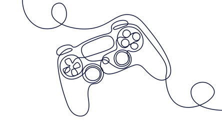 gamepad or controller line concept vector