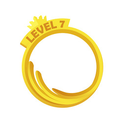 gold game avatar round frame level up template vector image