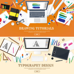 Graphic web design drawing and painting vector