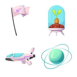 isolated object of mars and space sign set vector image