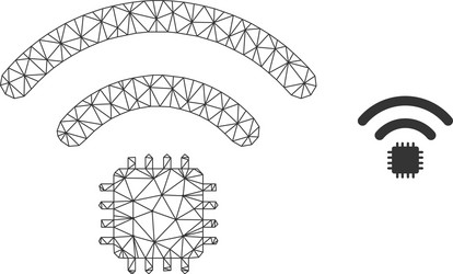 polygonal 2d mesh radio sensor icon vector image