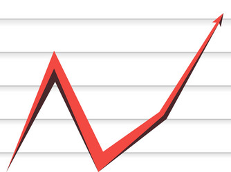 red arrow on the background of lines vector image