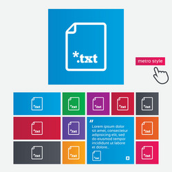 Text file icon download txt doc button vector