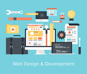 Web Development & Application Concepts vector image