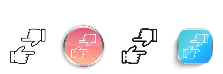 frame icon thin linear regular and button style vector image