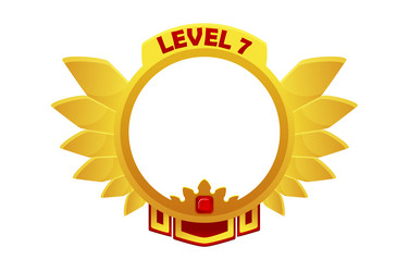 gold game avatar round royal frame level up vector image