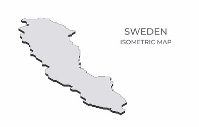 map of the sweden in simple isometric form vector image