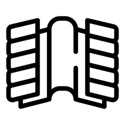 open notebook showing blank lined pages for taking vector image