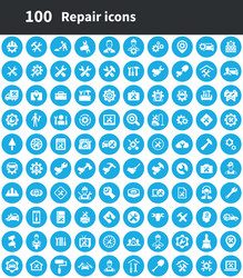 repair 100 icons universal set for web and ui vector image
