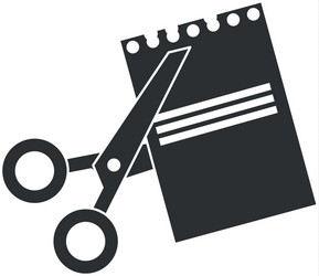 scissors cut with notebook sheet vector image