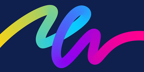 template with colorful gradient squiggles shapes vector image