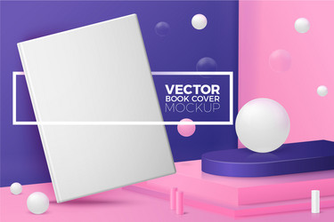 3d abstract scene with text and border vector image