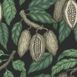 cocoa color seamless pattern retro tree vector image