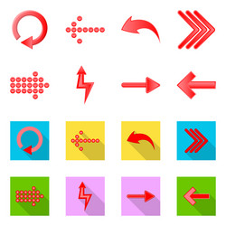 isolated object of element and arrow logo set vector image