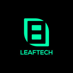 Green leaf technology logo design Royalty Free Vector Image