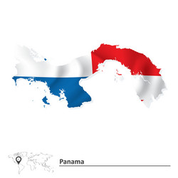 Map of panama with flag vector