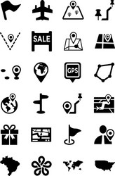 maps and navigation icons 5 vector image