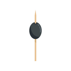 black olive toothpick icon flat tooth pick vector image
