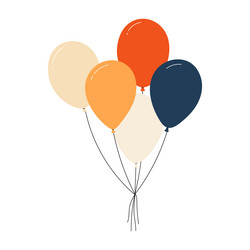 bundle of colorful balloons with strings floating vector image