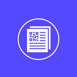 document with qr code icon vector image