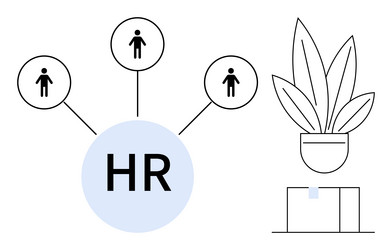 hr networking and human resources management vector image