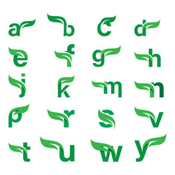 Green leaf letter Royalty Free Vector Image - VectorStock