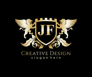 Lion Royal Initial Logo Vector Image