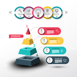 Modern infographic design with pyramid and data vector