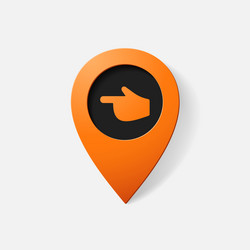 realistic color pointer finger to left vector image