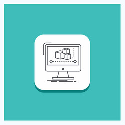 round button for animation computer editor vector image
