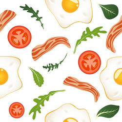 seamless pattern on white background with fried vector image