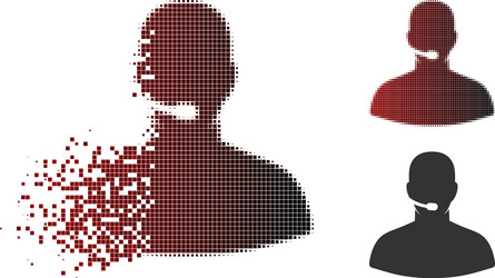 shredded pixelated halftone call center operator vector image