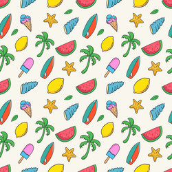 summer seamless pattern background with colorful vector image