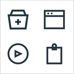 user interface line icons linear set quality vector image