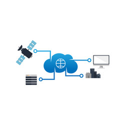 computer internet cloud networking wide area vector image