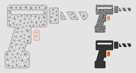 drill mesh carcass model and triangle vector image