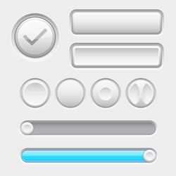 Button Slider Vector Gray web buttons push and sliders Royalty Free Vector Image