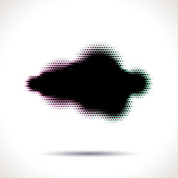 halftone cloud shape with color aberrations vector image
