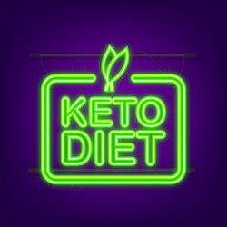 Ketogenic diet logo sign keto neon icon vector