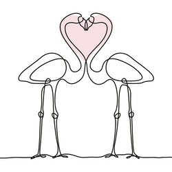 Single Line Flamingo Vector Image