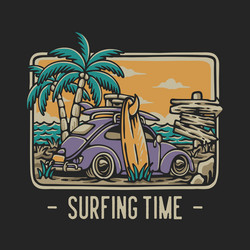 Tropical Surf Vacation Vector Image